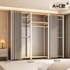 Painel de pegboard aço-madeira guarda-roupa casa de aluguel multi-camada armazenamento aberto guarda-roupa doméstico quarto estante de chão armário