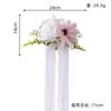 Novos Suprimentos para Casamento Flor de Encosto de Cadeira Estilo Ocidental Decoração Externa Arranjo Flor de Encosto de Cadeira Estilo Floresta Flor Artificial Buquê Decorativo