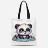 Amazon Transfronterizo Bolsa de Lona de Panda de Dibujos Animados Nueva y Linda Bolso de Mano para Estudiante y Trabajador de Oficina Bolsa de Viaje al Trabajo Al por Mayor