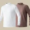 280g Terciopelo AlemánOtoño/Invierno Doble Cara Cepillado Terciopelo Cuello Alto Manga Larga para Hombre Caliente Capa Base Ropa de Otoño Camiseta Interior
