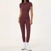 Conjunto Deportivo Transfronterizo Europeo y Americano Cintura Ceñida Alta Elasticidad Transpirable Conjunto de Fitness Ropa de Entrenamiento Pilates Yoga 5555