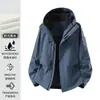 Chaqueta de Montañismo Unisex 3 en 1 Estilo Luo Tuo para Otoño e Invierno, Cortavientos, Impermeable, Desmontable de Dos Piezas, para Personas Menudas