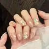 Taiwu Original [Xingyun Huarou] Parche para Uñas Clúster de Flor de Albaricoque Cálido Flores Frescas Pintadas a Mano Parche de Uña Portátil Hecho a Mano