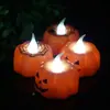 Lanterna de Abóbora de Halloween Decoração do Festival Fantasma Adereços Luz de Vela Digital LED Suprimentos de Festa Luz Noturna Luminosa Lâmpada de Vento