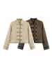 Comércio Exterior Transfronteiriço atacado de roupas femininas, novo design retrô moda estilo europeu e americano blazer curto abotoado com gola alta