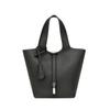 Bolso tipo cubo de alta calidad con patrón de lichi para mujer 2024 Nuevo bolso versátil para ir al trabajo, para madre e hijo, bolso de hombro cruzado de moda