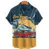 Camisa de Manga Curta para Motociclista Estilo Havaiano Verão 2023 Impressão Digital 3D Masculina Estilo Praia Tamanho Grande Casual