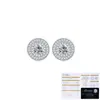 Nuevos Pendientes Redondos de Moissanita 5*5mm de Tonglin, Pendientes de Lujo Ligero de Moda Europea y Americana, Pendientes de Moissanita de Plata de Ley 925