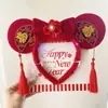 Diadema Roja de Año Nuevo para el Año del Caballo, Diadema Creativa de Palo Retorcido, Accesorio para el Cabello Luminoso para la Fiesta de Año Nuevo, Accesorio Festivo para el Cabello para el Festival de Primavera