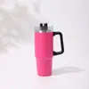 Copo de carro 30OZ transfronteiriço copo térmico de aço inoxidável 304 com canudo copo com alça de chaleira doméstica conveniente para carro