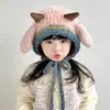 Gorro de Felpa Cálido con Orejeras de Lana Nuevo para Otoño e Invierno para Mujer, Versátil Gorro de Punto a Prueba de Frío