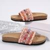 Chinelo de Dedo de Plataforma Grossa Estilo Étnico de Comércio Exterior 2025 para Mulheres Chinelos Europeus e Americanos de Tamanho Grande Chinelos de Praia de Tira Única em Estoque