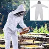 Equipo de Apicultura: Traje espacial blanco engrosado, traje de apicultor de una o dos piezas, traje espacial blanco con juego de guantes de piel de oveja