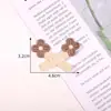 Funda para teléfono móvil decoración de diario de mano bordado DIY pegatinas selección de seis colores clásico hoja lana doble flor tela bordada pegatinas