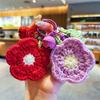 Llavero original de peluche con forma de flor pequeña, bonito llavero tejido con forma de corazón de niña de dibujos animados, colgante para bolso de pareja, regalo