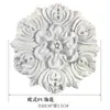 Calcomanía redonda decorativa de PU francés tallado imitación yeso flor decorativa en relieve fondo de pared europeo piezas de flores pequeñas líneas flores de esquina
