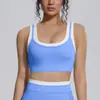 Novo Estilo Transfronteiriço Sensação Nua Falso Duas Peças Sutiã Esportivo Costurado Bloco de Cores Sutiã de Yoga Corrida Fitness Roupa de Yoga Feminina