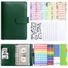 Lindo cuaderno de hojas sueltas con diseño de macarrón, tamaño A6, con cremallera, para ahorrar dinero, con estuche extraíble y diseño de dibujos animados.
