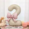 Sesión de Fotos de Cumpleaños para Niña Globo con Número de Lazo Rosa Accesorios Infantiles Decoración de Fiesta Decoración de Escenario Sesión de Fotos