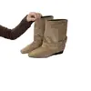 Botas de cavaleiro quadradas elegantes de outono e inverno para o deserto, de cano médio com fivela, estilo cinto retrô, para mulheres, novas 2026, botas curtas