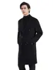 Otoño/Invierno 2026 Abrigo de Lana Doble Cara 100% Lana Pura para Hombre Doble Botonadura Largo Color Sólido Cálido Abrigo de Lana