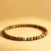 Pulseira de Sândalo Verde Feminina Fio Único Madeira de Sândalo Autêntica Múltiplos Fios Masculina Contas Budistas Par Brincadeira Cultural Pulseira de Contas de Oração