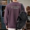 Sudadera Pesada Morada de Cuello Redondo para Hombre, Marca de Moda con Bordado, Nuevo Estilo Otoño 2026, Chaqueta Casual Holgada