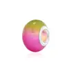 Accesorios para Joyería DIY Spray Dorado Dos Tonos Resina Acrílica Brillante Cuentas de Agujero Grande Cuentas Sueltas Pulsera de Cuentas Sueltas Colorida