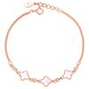 Pulsera de plata de ley S925 con circonita para noria, diseño de nicho, nácar blanco, madre e hija, estilo coreano, personalidad, simple, pulsera de trébol de cuatro hojas