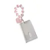 Portatarjetas Transparente con Forma de Corazón Hisocute para Tarjetas de Fotos de Ídolos, Colgante Pantalla de Llavero Acrílico
