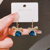 Pendientes elegantes de cristal con aguja de plata 925 para mujer, nuevos y modernos pendientes de lazo francés de alta gama, joyería para las orejas.