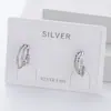Pendientes Exclusivos Transfronterizos de Plata de Ley S925 Estilo Ins Rombo Multifacético Tres Capas Forma de C Circonita Incrustada Pendiente Fuente de Fábrica Venta al por Mayor