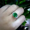 Anillo Zhenrong de zafiro europeo y americano, chapado en plata 925 con rubí y esmeralda de color, joyería para mujer