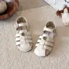 Sandalias Romanas Cerradas de Flor de Camelia de Moda para Niñas 2026 Verano Nuevas Sandalias de Princesa para Niños Zapatos de Playa para Bebé
