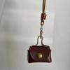 Mini Bolsa Carteira de Moedas Pequena de Couro Colar de Pescoço Design de Nicho Bolsa para Fones de Ouvido Corrente Longa de Lã Acessórios Mulheres