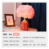 Lámpara de Mesa de Pluma de Cristal Estilo Nórdico Rosa Fondo Celebridad Cibernética Decorativa Lámpara de Mesa Creativa Moderna Minimalista Luz Nocturna para Niña
