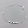 Pulsera Original de Plata de Ley S925 Estrella de Diamante Azul Hielo Brillante para Mujer Versátil Normcore Pulsera de Plata de Ley de Alta Gama