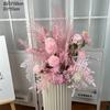 Arranjo de flores de simulação para chão decoração de local de casamento flor de seda Festa casamento passarela estrada de boas-vindas cruzamento diy