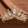 Acessórios de Cabelo para Casamento Ornamentos de Liga Cruzamento Europeu e Americano Retrô Coroa Barroca Coroa Grande de Strass Olho de Cavalo Faixa de Cabeça