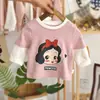 Camiseta Infantil de Manga Curta de Desenho Animado de Verão 2025 Nova Algodão Infantil Estilo Coreano Top de Manga Curta