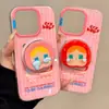 Funda Magnética de Bebé Llorando de Dibujos Animados Linda Adecuada para Funda de Teléfono Apple 16 Pro Max iPhone 15 Dos en Uno 14 Soporte 13