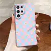 Estilo japonés y coreano, fresco y dulce, patrón de margaritas a cuadros azul pastel, funda dura ultrafina para Galaxy S26, funda para teléfono S25 Ultra