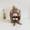 Touca de Bebê Outono e Inverno com Tricô de Camada Dupla e Pompons Grandes e Pequenos, Touca de Ursinho Fofa, Touca Quente Super Adorável para Crianças com Proteção para Orelhas