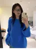 Suéter de punto pullover de terciopelo de visón morado lechoso, suave y elástico, para mujer, otoño e invierno, estilo perezoso, holgado, se puede usar como capa interior o exterior, top de punto