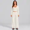 Conjunto de roupa de yoga cross-border com sensação de segunda pele para mulheres, slim fit, secagem rápida, camiseta de manga comprida, casual para atividades ao ar livre, corrida, conjunto esportivo de cintura alta