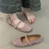Sapatos Mary Jane com Tachas Cor de Café para Mulheres, Novo Estilo Outono e Inverno 2026, Sapatilha de Bico Redondo de Lã Sapatos Retrô