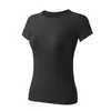Roupas de Secagem Rápida para Mulheres, Tops Esportivos Respiráveis de Verão, Roupas de Corrida Fitness de Manga Curta, Camisetas Elásticas Leves, Roupas para Pilates Yoga