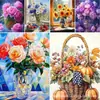 Pintura de Diamantes DIY Floral Pintura Hecha a Mano Hortensia Taladro Redondo Taladro Completo Transfronterizo Más Vendido Pintura Decorativa de Interior Fabricante Mayorista