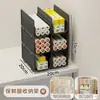 Cesta de Almacenamiento de Película Fresca para Interior de Gabinete de Cocina Marco Estrecho Estantería de Almacenamiento Apilable Gabinete Profundo Estantería de Almacenamiento de Acceso Frontal para Condimentos y Snacks