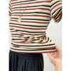 Camiseta Listrada de Manga Curta Estilo Retrô Americano para Mulheres, Nova Blusa Top Curta Slim Fit para o Verão de 2026